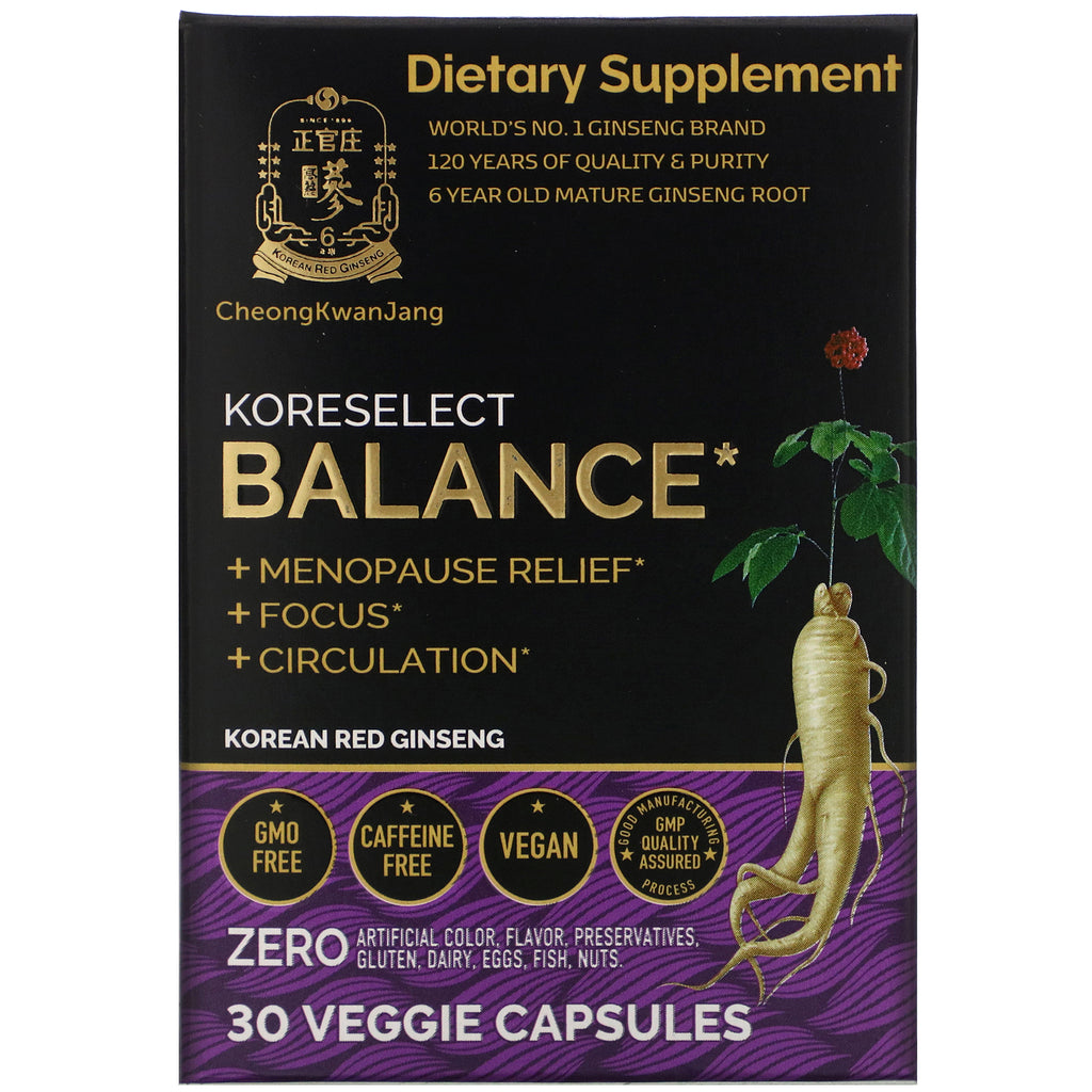 Cheong Kwan Jang, Koreselect, Balance, 30 Veggie Capsules