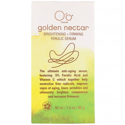 O'o Hawaii, Golden Nectar, Brightening + Firming Ferulic Serum, 1.4 oz (40 ml)