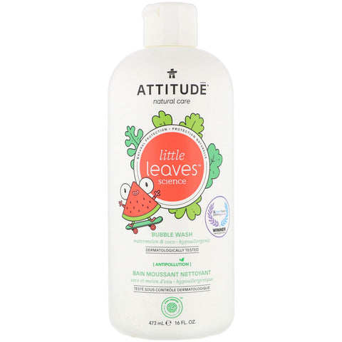 ATTITUDE, Little Leaves Science, Bubble Wash, Watermelon & Coco, 16 fl oz (473 ml)