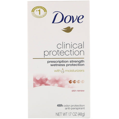 Dove, Clinical Protection, desodorante antitranspirante, renovación de la piel, 48 g (1,7 oz)