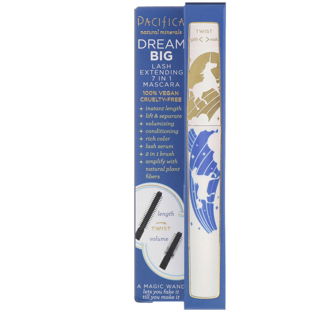Pacifica, Dream Big, Lash Extending 7 i 1 Mascara, Black Magic, 0,25 oz (7,1 g)