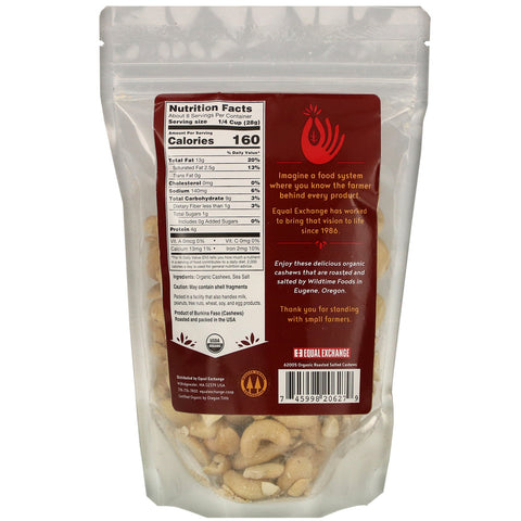 Equal Exchange, ristede saltede cashewnødder, 8 oz (227 g)