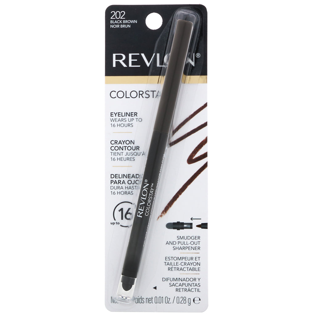 Revlon, Colorstay, Delineador de ojos, 202 Negro Marrón, 0,28 g (0,01 oz)