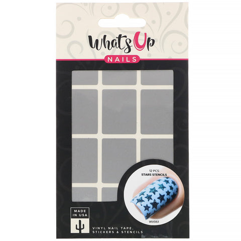 Whats Up Nails, Stars Stencils, 12 Pieces