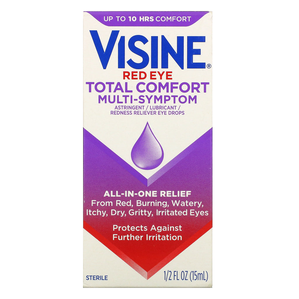 Visine, Red Eye, Gotas para los ojos para múltiples síntomas Total Comfort, 1/2 fl oz (15 ml)