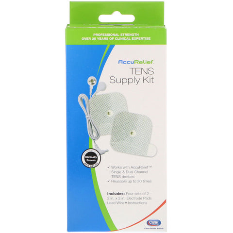 AccuRelief, TENS Supply Kit, 4 Sets of 2 Electrode Pads & 1 Lead Wire