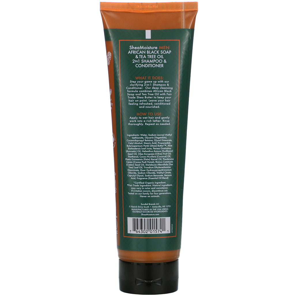 SheaMoisture, Herre, 2-i-1 shampoo og balsam, 10,3 fl oz (305 ml)