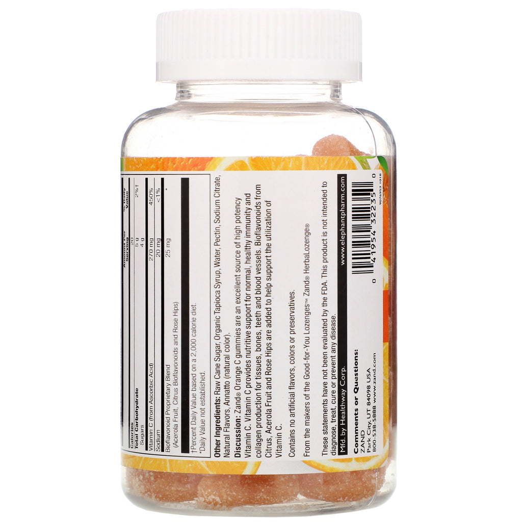 Zand, Orange C Gummies, Acerola &amp; Hyben, Immune Boost, 60 Gummies