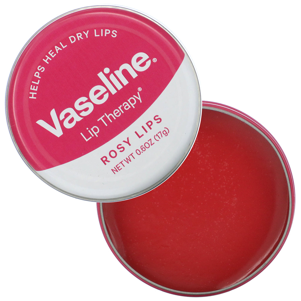 Vaseline, læbeterapi, rosenrøde læber, 0,6 oz (17 g)