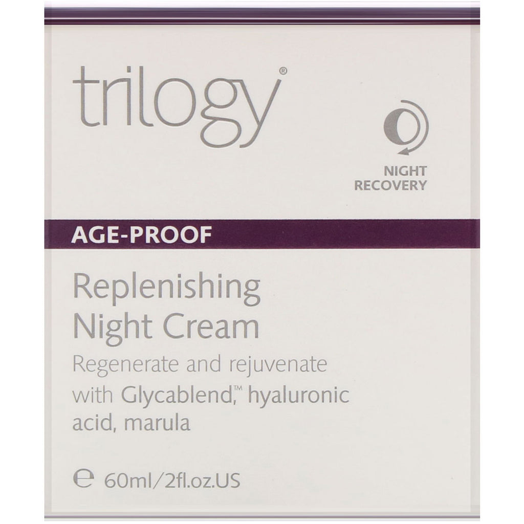Trilogy, Crema de noche revitalizante a prueba de edad, 2 fl oz (60 ml)