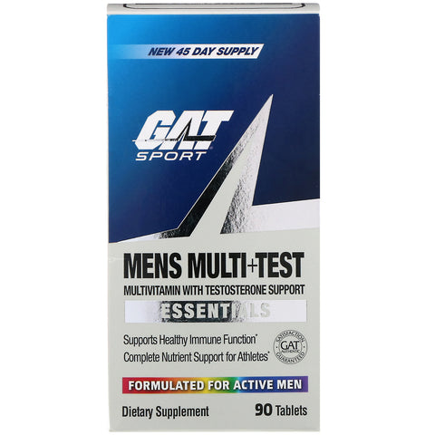 GAT, Men's Multi+Test, Multivitamin with Testosterone Support,  90 Tablets