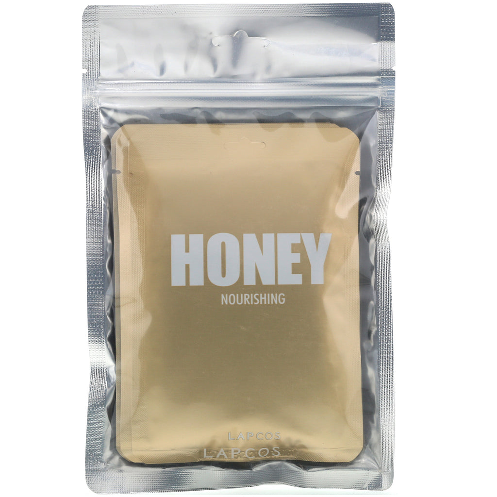Lapcos, daglig hudmaske honning, nærende, 5 ark, 0,91 fl oz (27 ml) hver