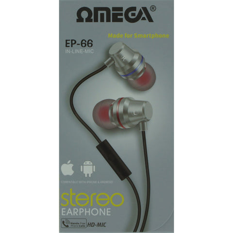 Omega Omega EP-66| St Earphone|w/Mic for Smartphones