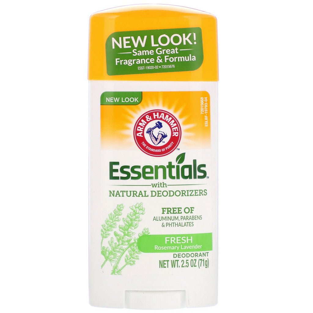 Arm & Hammer, Essentials with Natural Deodorizers, Deodorant, Fresh Rosemary Lavender, 2.5 oz (71 g)