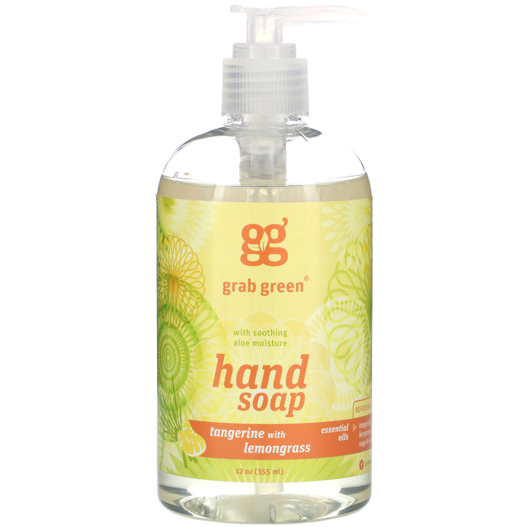 Grab Green, Hand Soap, Tangerine with Lemongrass, 12 oz (355 ml)