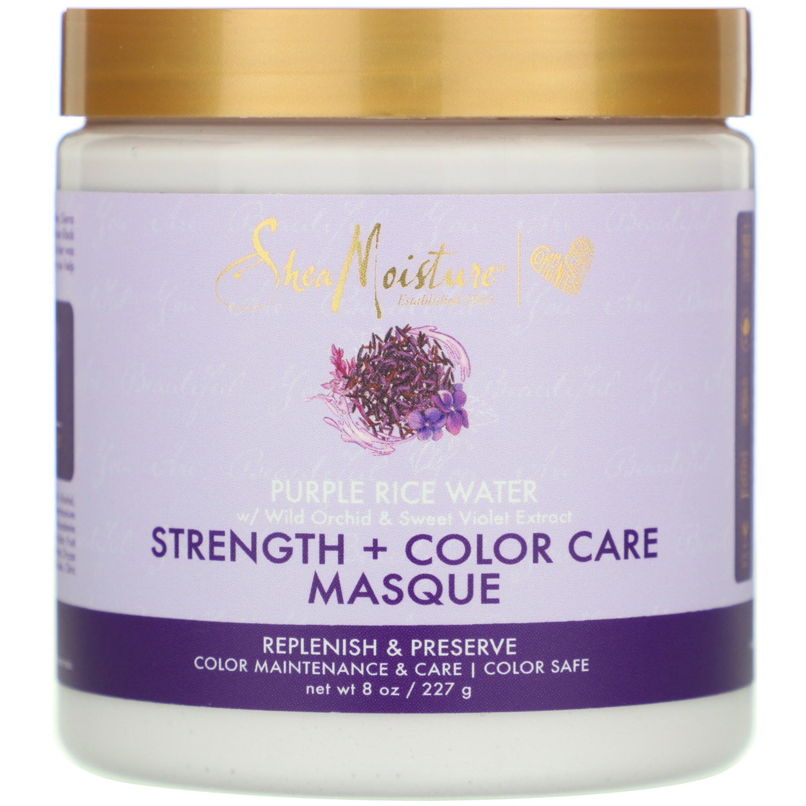 SheaMoisture, Purple Rice Water, Strength + Color Care Masque, 8 oz (227 g)