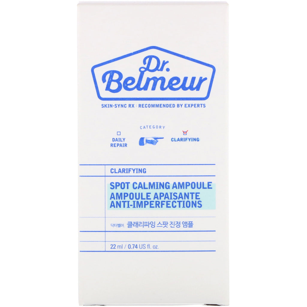 Dr. Belmeur, Klargørende, Spot Calming Ampoule, 0,74 fl oz (22 ml)