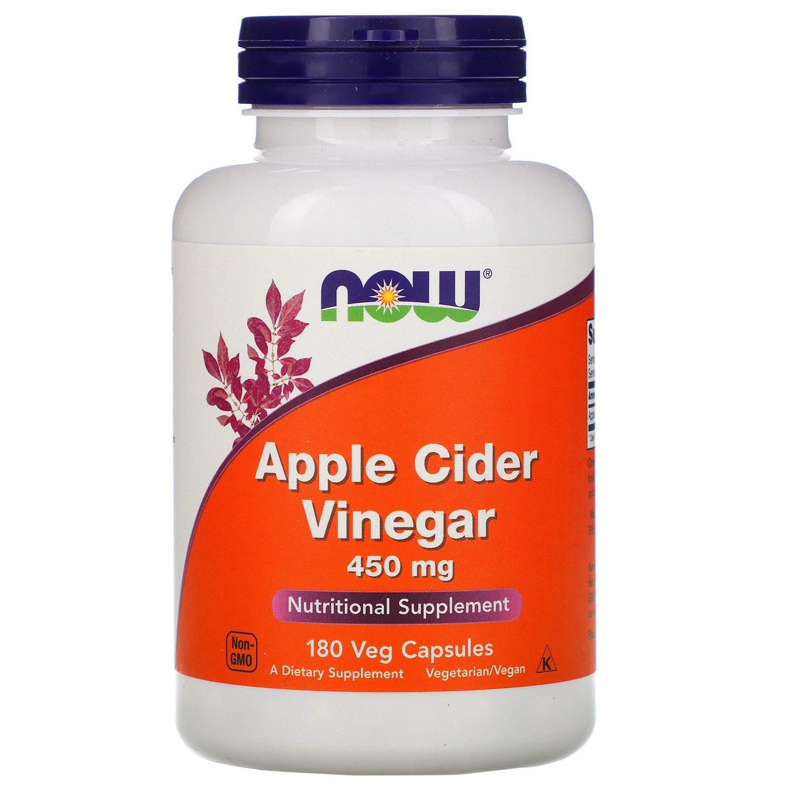 Now Foods, Apple Cider Vinegar, 450 mg, 180 Veg Capsules