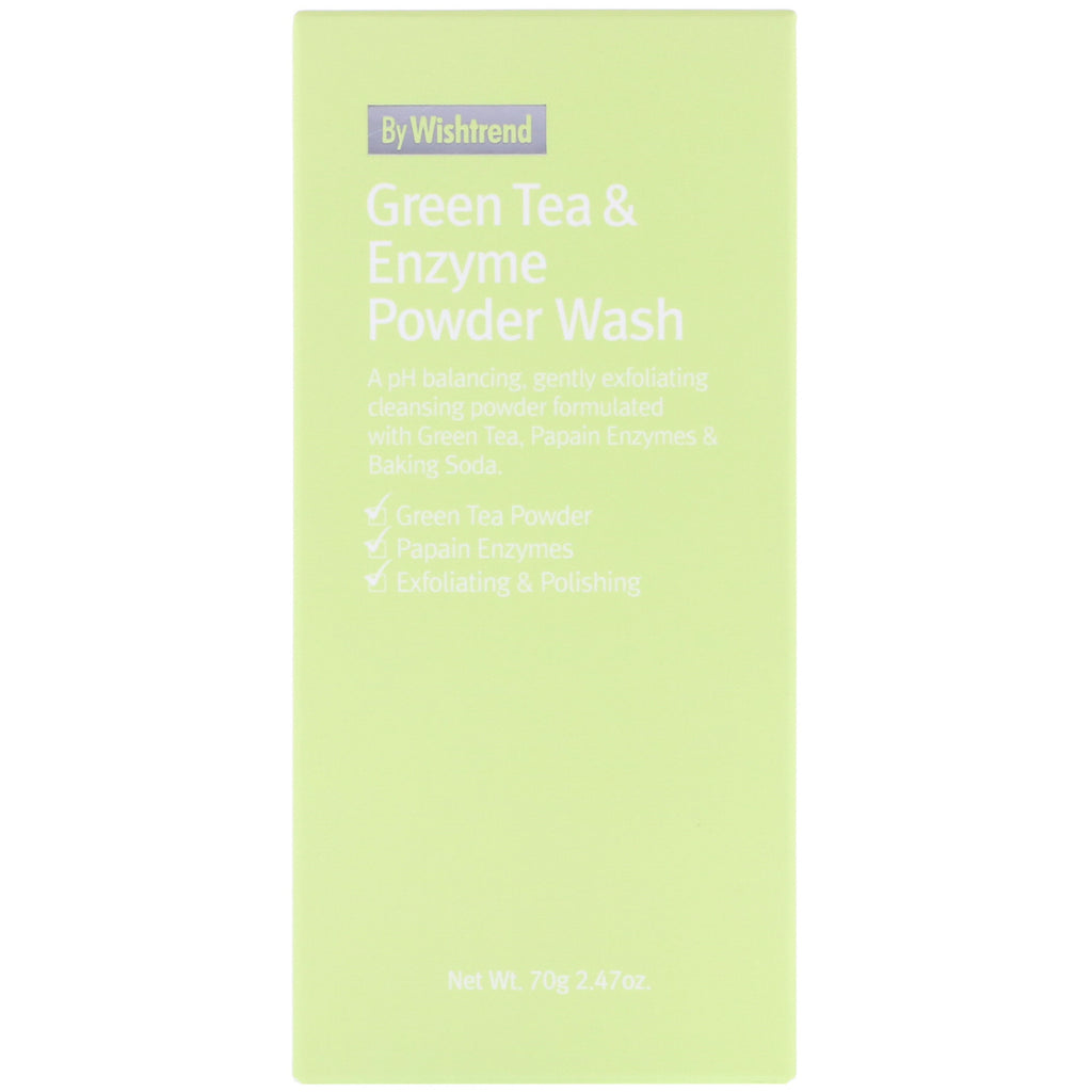 Wishtrend, Green Tea &amp; Enzyme Powder Wash, 2,47 oz (70 g)