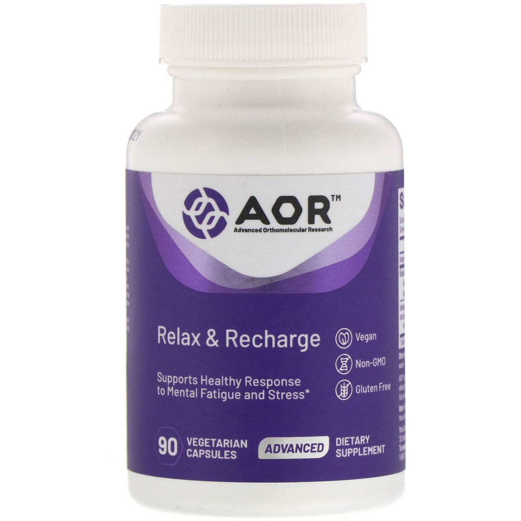 Advanced Orthomolecular Research AOR, Relax & Recharge, 90 Vegetarian Capsules