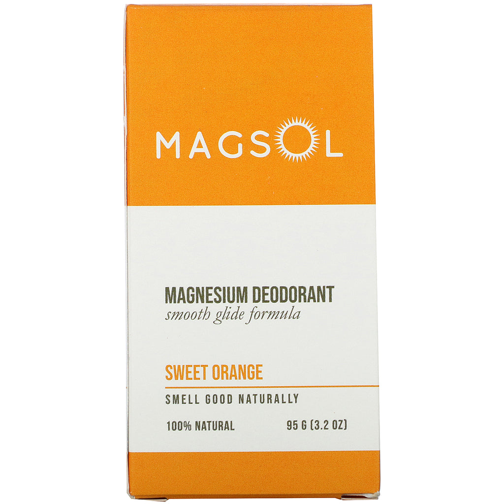 Magsol, Desodorante de magnesio, naranja dulce, 3,2 oz (95 g)