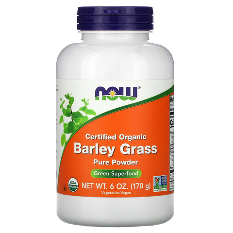 Now Foods, Certified Organic Barley Grass Pure Powder, 6 oz (170 g)