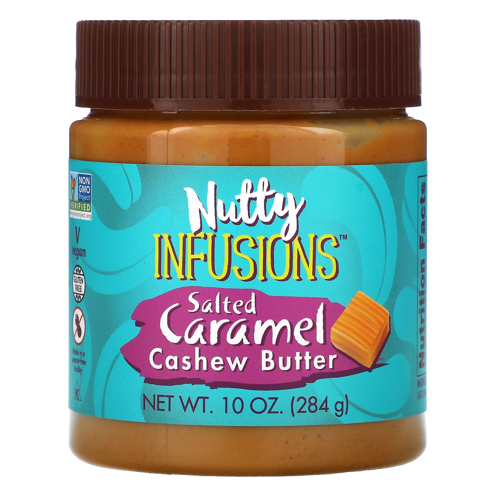 Now Foods, Ellyndale Naturals, Nutty Infusions, Salted Caramel Cashew Butter, 10 oz (284 g)