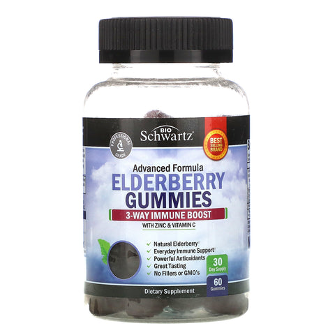 BioSchwartz, Advanced Formula Elderberry Gummies with Zinc & Vitamin C, 60 Gummies