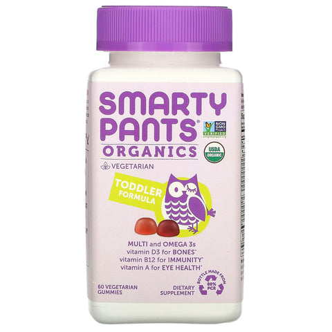 SmartyPants, Organics, Toddler Formula, Cherry and Mixed Berry, 60 Vegetarian Gummies
