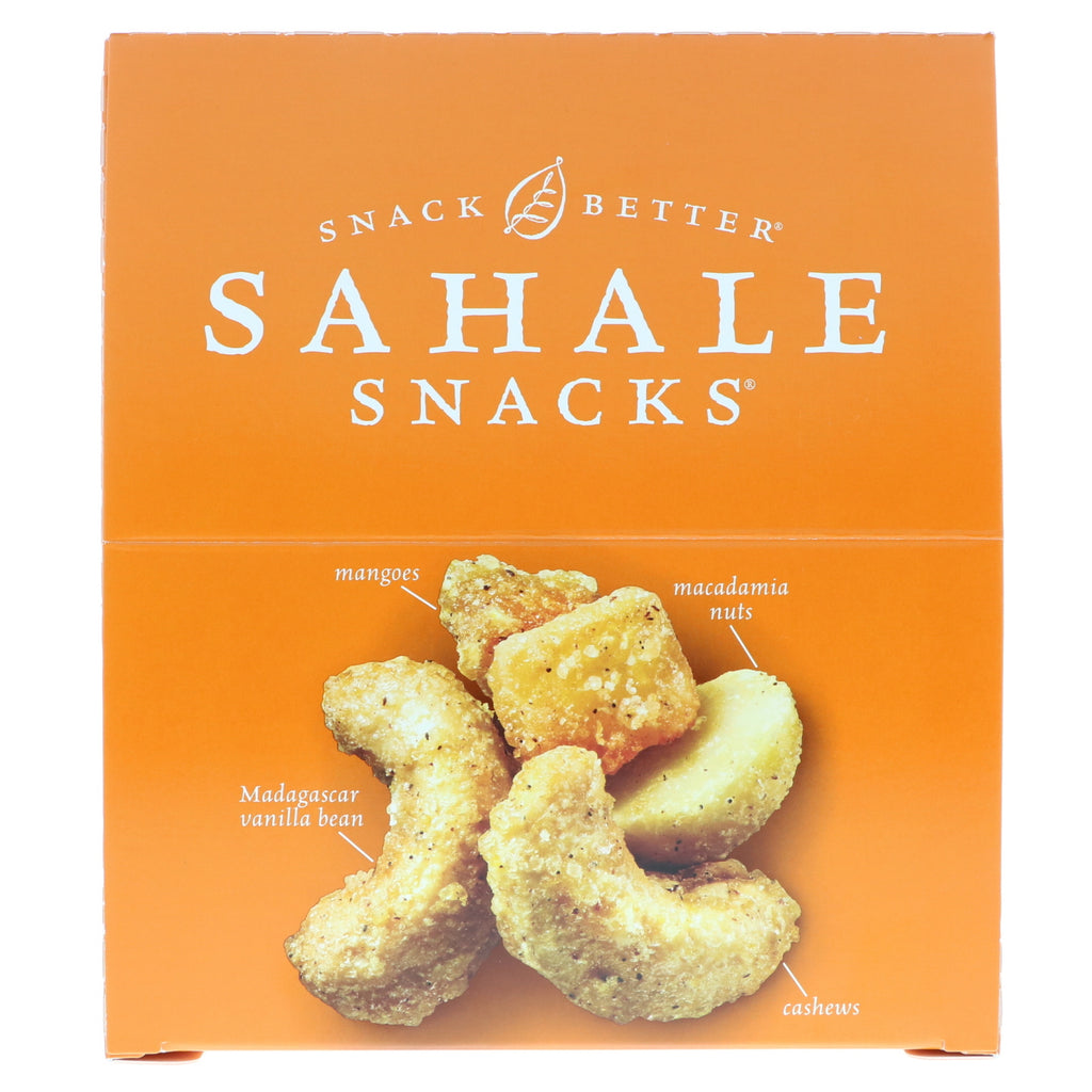 Sahale Snacks, glaseret blanding, Tangerine Vanilje Cashew-Macadamia, 9 pakker, 1,5 oz (42,5 g) hver