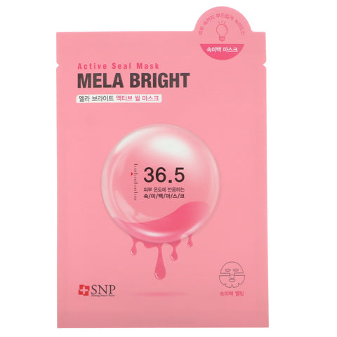 SNP, Mela Bright, Active Seal Beauty Mask, 5 Sheets, 1.11 oz (33 ml) Each