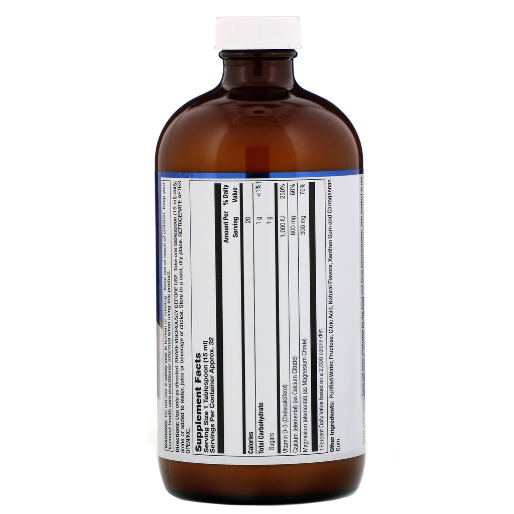LifeTime Vitamins, Original, Calcium Magnesium Citrate Plus Vitamin D-3, Drue, 16 fl oz (473 ml)