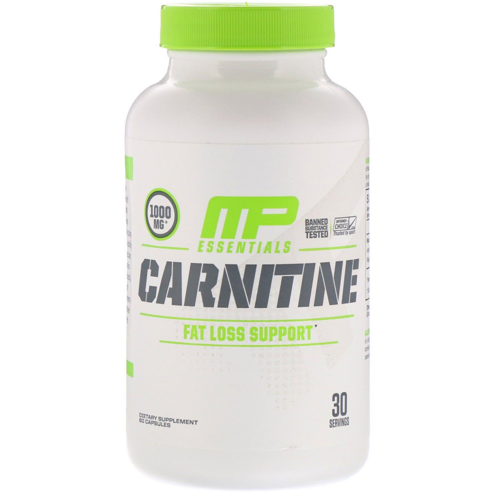 MusclePharm, Carnitine, Fat Loss Support, 60 Capsules