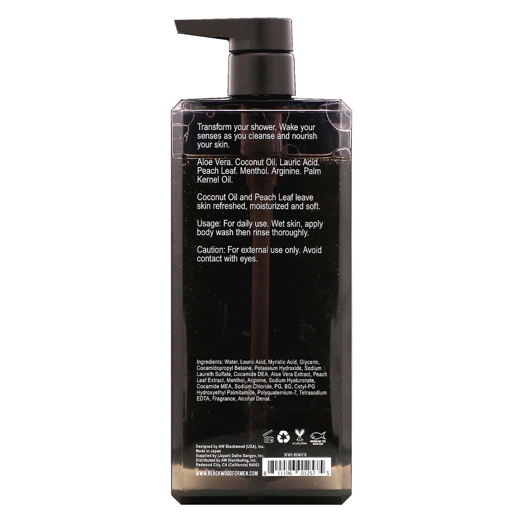 Blackwood For Men, Pure Moisture, gel de baño, para hombres, 18 fl oz (532,35 ml)