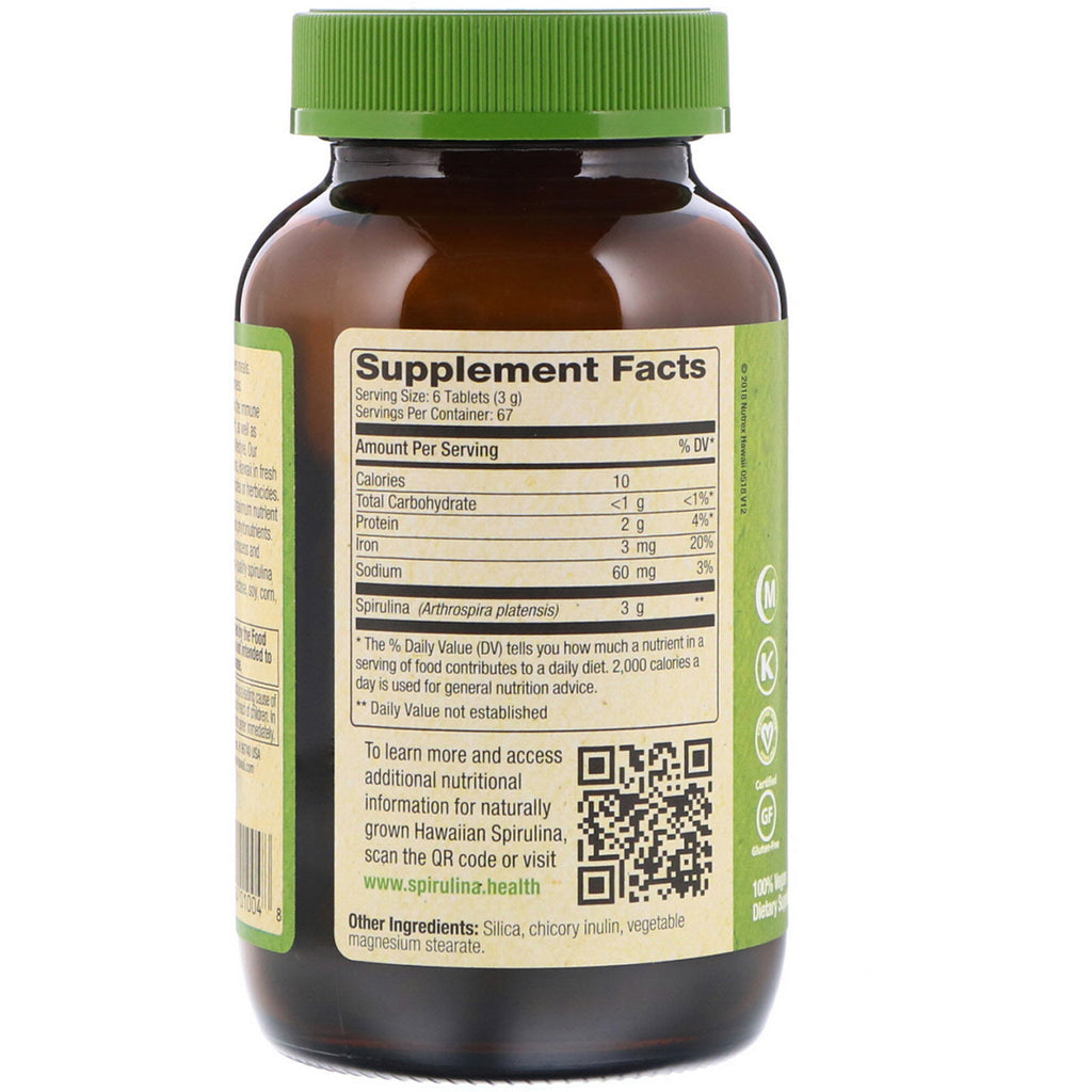 Nutrex Hawaii, Pure Hawaiian Spirulina, 500 mg, 400 tabletter