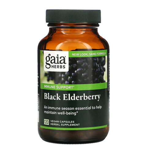 Gaia Herbs, Black Elderberry, 120 Vegan Capsules