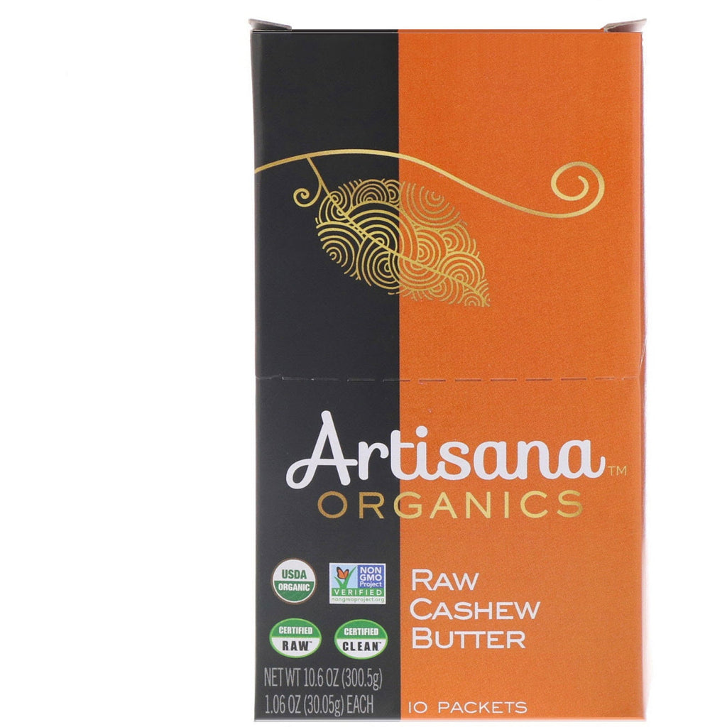 Artisana, s, Raw Cashew Nut Butter, 10 Packets, 1.06 oz (30.05 g) Each