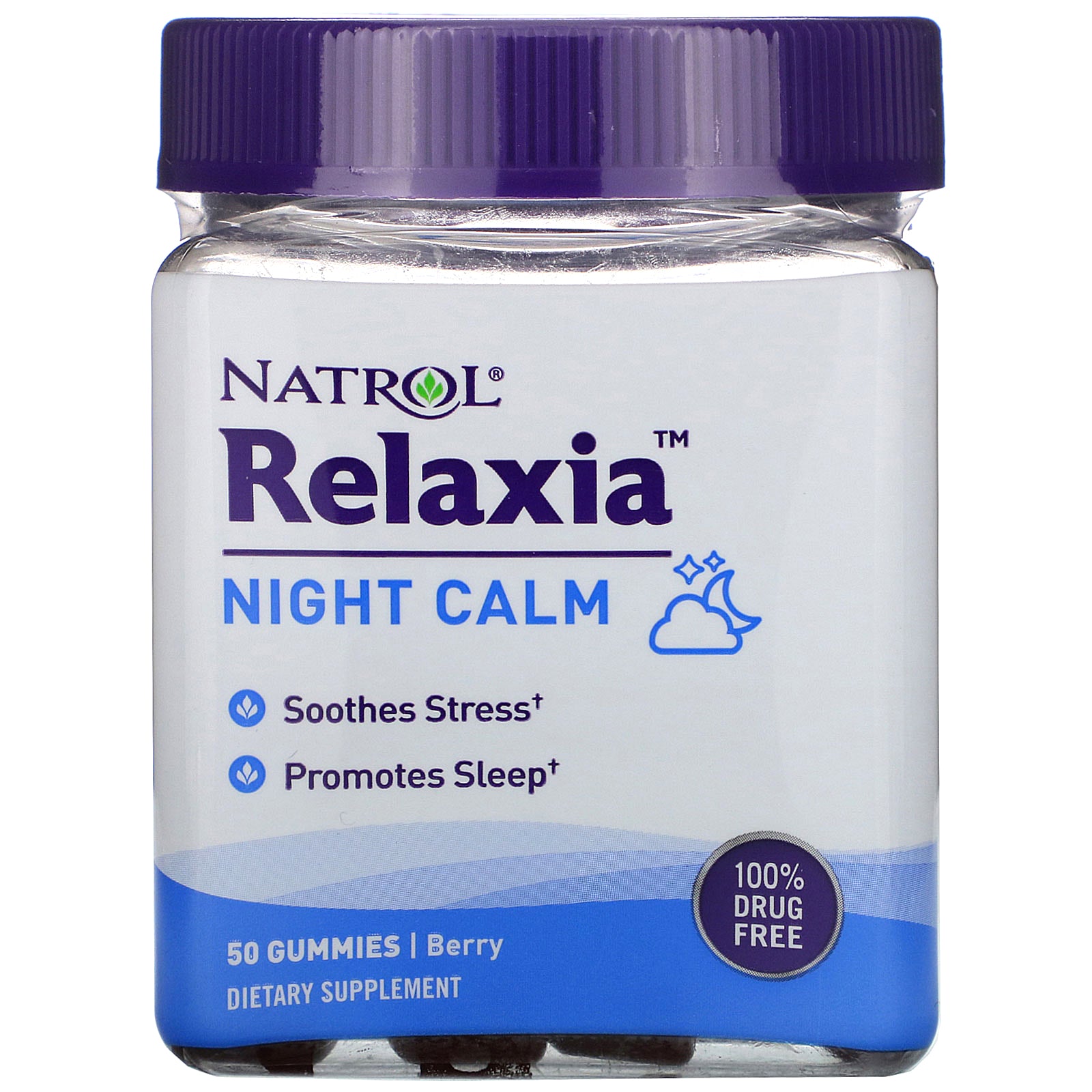 Natrol, Relaxia, Night Calm,  Berry, 50 Gummies