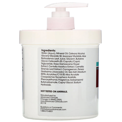Advanced Clinicals, Crema de rescate antienvejecimiento, rosa búlgara, 16 oz (454 g)
