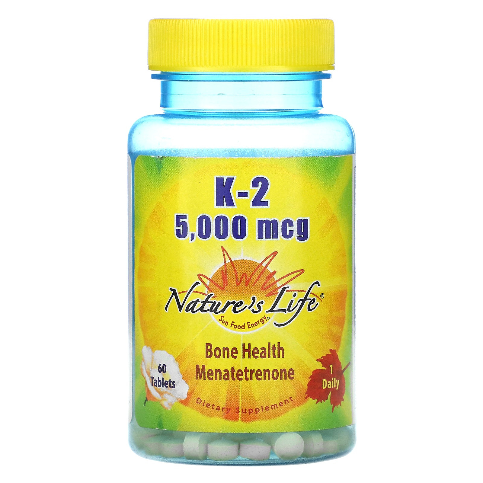 Nature's Life, K-2, Bone Health Menatetrenone, 5,000 mcg, 60 Tablets