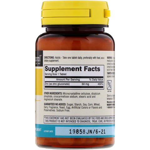 Mason Natural, Zink, 50 mg, 100 tabletter