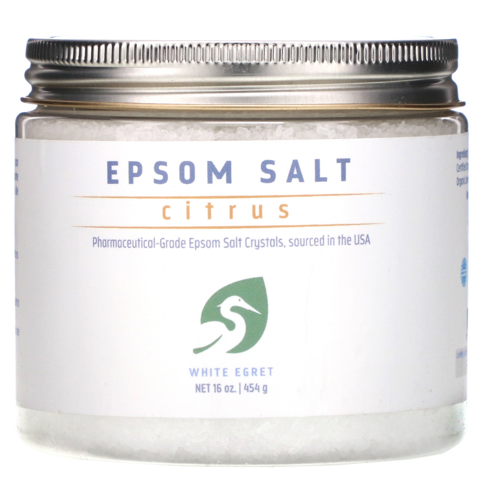 White Egret Personal Care, Epsom Salt, Citrus, 16 oz (454 g)