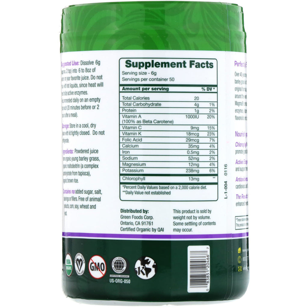 Green Foods, Green Magma, jugo de hierba de cebada, 300 g (10,6 oz)
