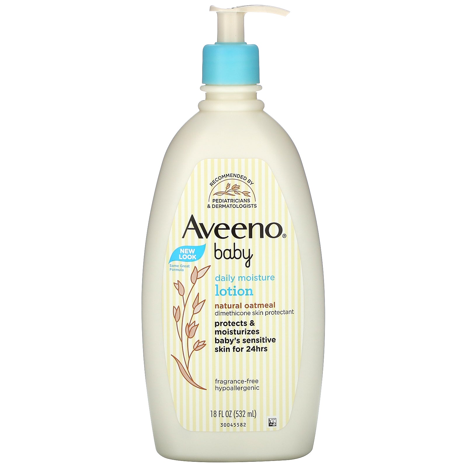 Aveeno, Baby, Daily Moisture Lotion, Fragrance Free, 18 fl oz (532 ml)