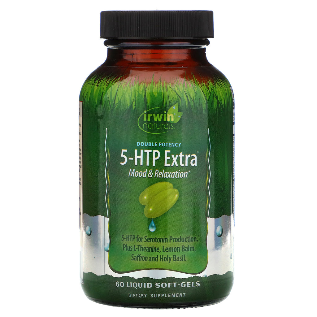 Irwin Naturals, Double Potency, 5-HTP Extra, 60 Liquid Soft-Gels