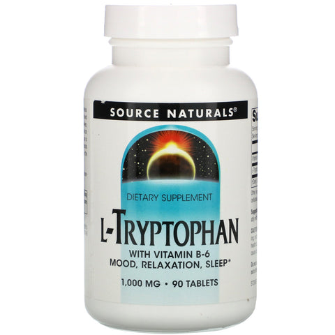 Source Naturals, L-Tryptophan, 1,000 mg, 90 Tablets