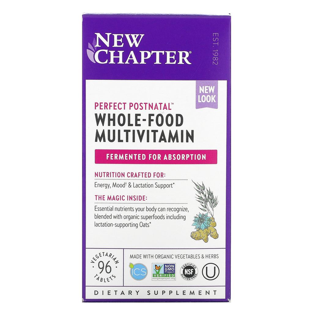 New Chapter, Perfect Postnatal, Whole-Food Multivitamin, 96 Vegetarian Tablets