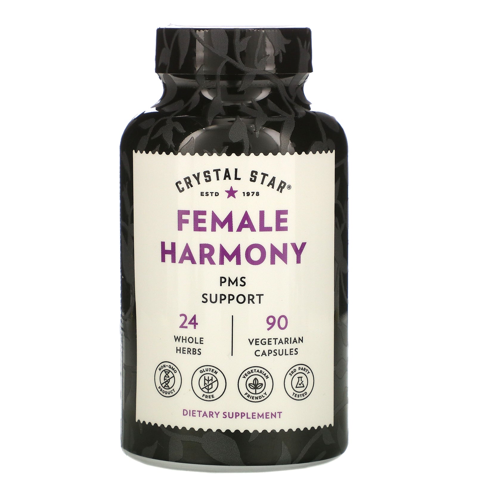 Crystal Star, Female Harmony, PMS Support, 90 Vegetarian Capsules