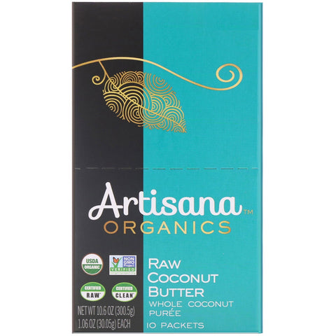 Artisana, s, Raw Coconut Butter, 10 Packets, 1.06 oz (30.05 g) Each
