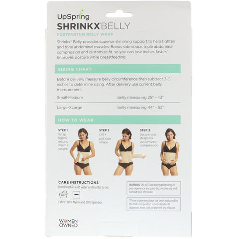 UpSpring, Shrinkx Belly, Postpartum Belly Wrap, Størrelse L/XL, Nude